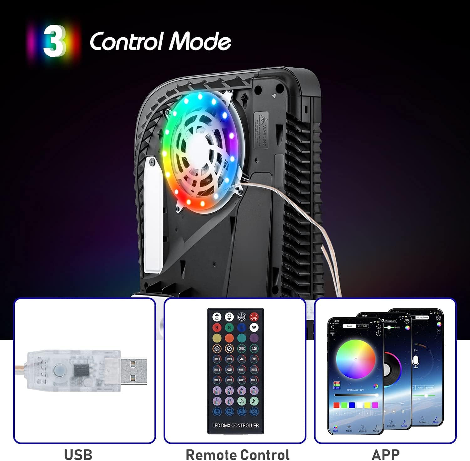 Gaming Console Sony - Светодиодная RGB-лента для PS5 Pro/Slim/Fat, оригинальная